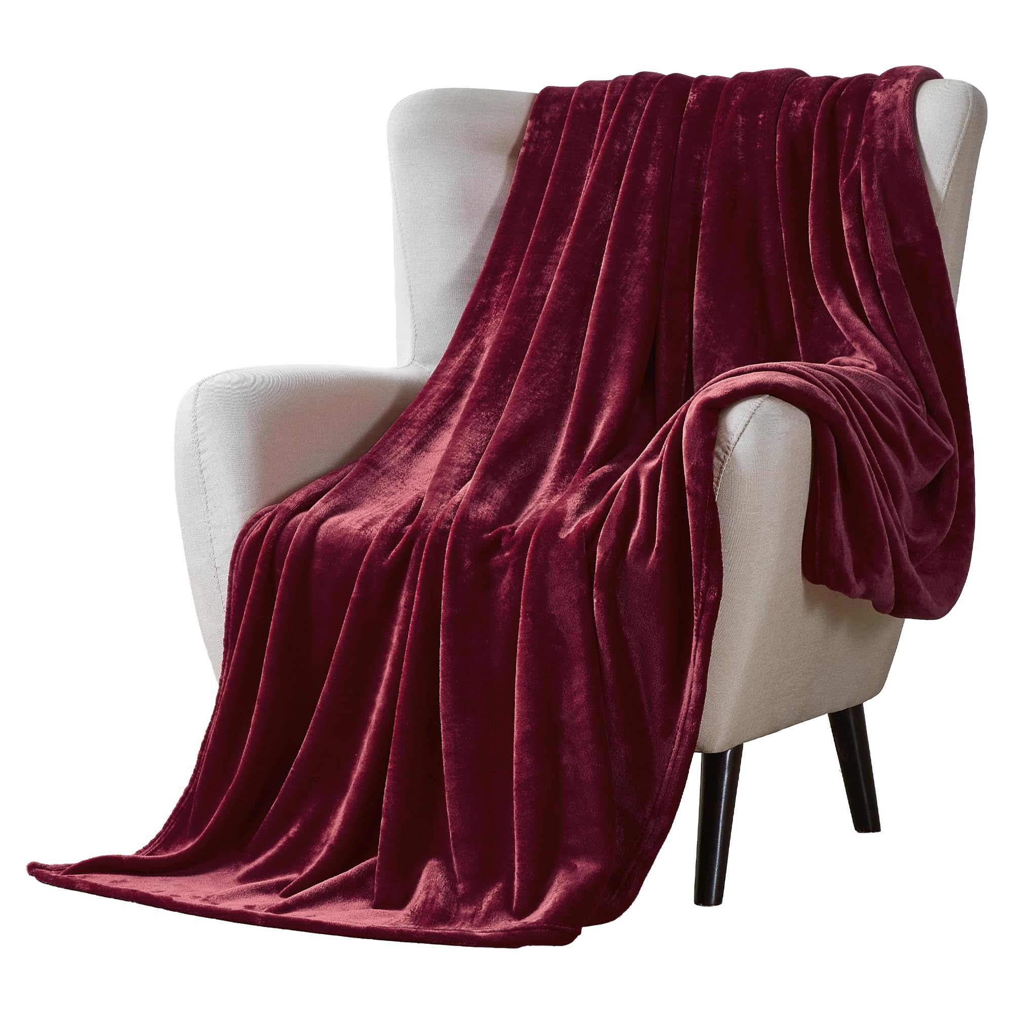 Walensee Fleece Blanket Plush Throw Fuzzy Lightweight (King Size 108X90 Wine) Super Soft Microfiber Flannel Blankets For Couch,