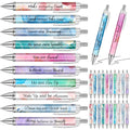 Yeaqee 50 Pcs Inspirational Ballpoint Pens Bulk Motivational Quotes Stylus Tip Pens Retractable Gift Stylish Pens Office Black I