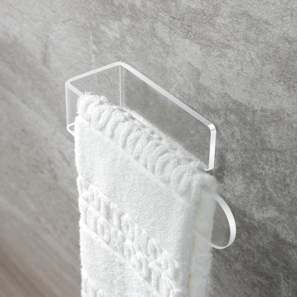Taozun Hand Towel Holder/Clear Hand Towel Rack - Acrylic Plastics Towel Ring Self Adhesive Towel Bar For Bathroom Or Kitchen Wal