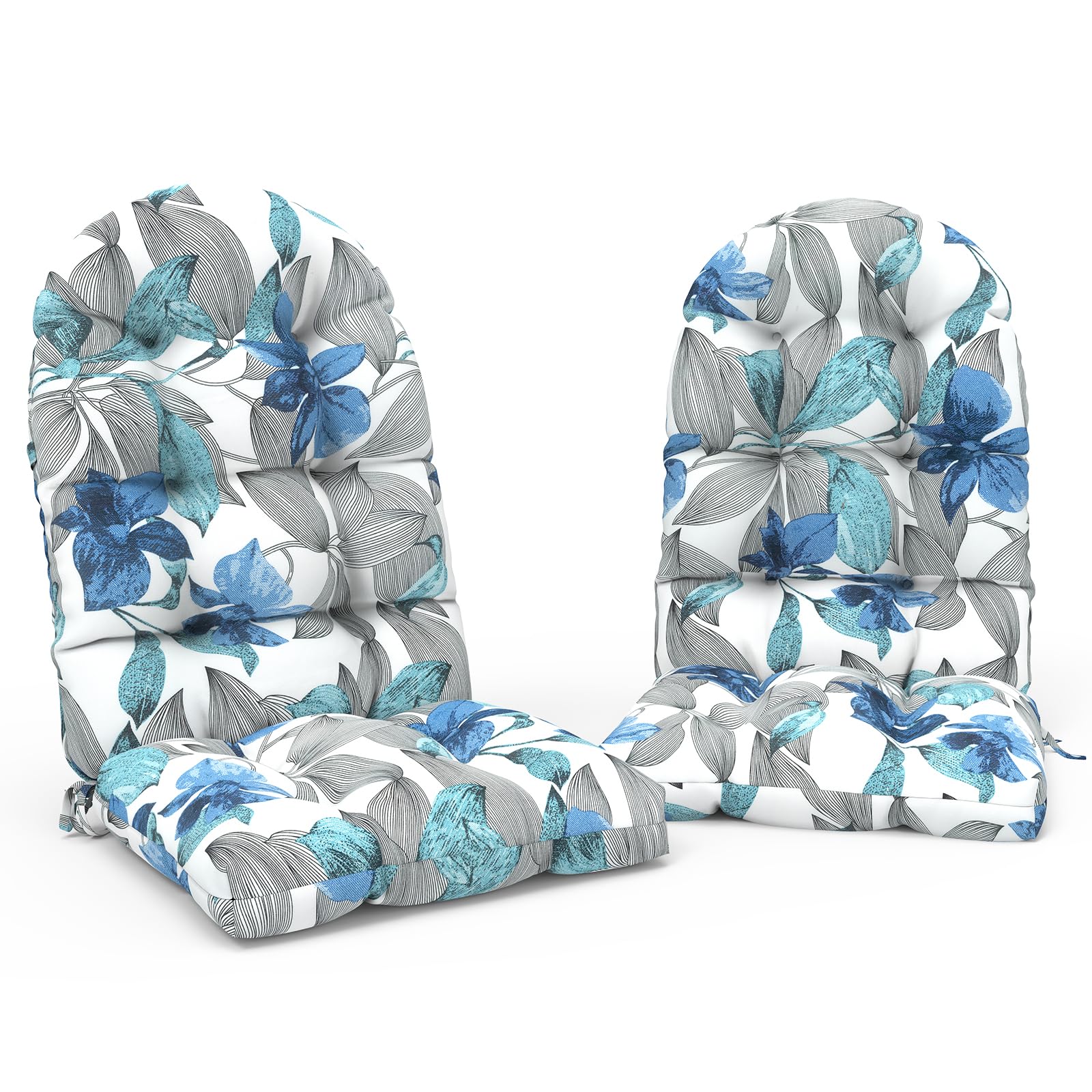 Twlear Indoor/Outdoor Adirondack Chair Cushions 44 X 19 X 4 Inch, Tufted Outdoor Rocking Chair Cushion, Anti-Slip High Back Pati