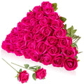 Hoemwarm 36 Pcs Silk Rose Bouquet Bridal Artificial Flowers,Fake Rose Long Stem Realistic Artificial Flowers Bulk for Wedding Bo