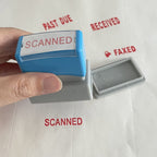 Wafjamf Scanned Stamps-Message Stamp Pre-Inked Office Stamp Refillable Red Ink Preinstalled-Medium