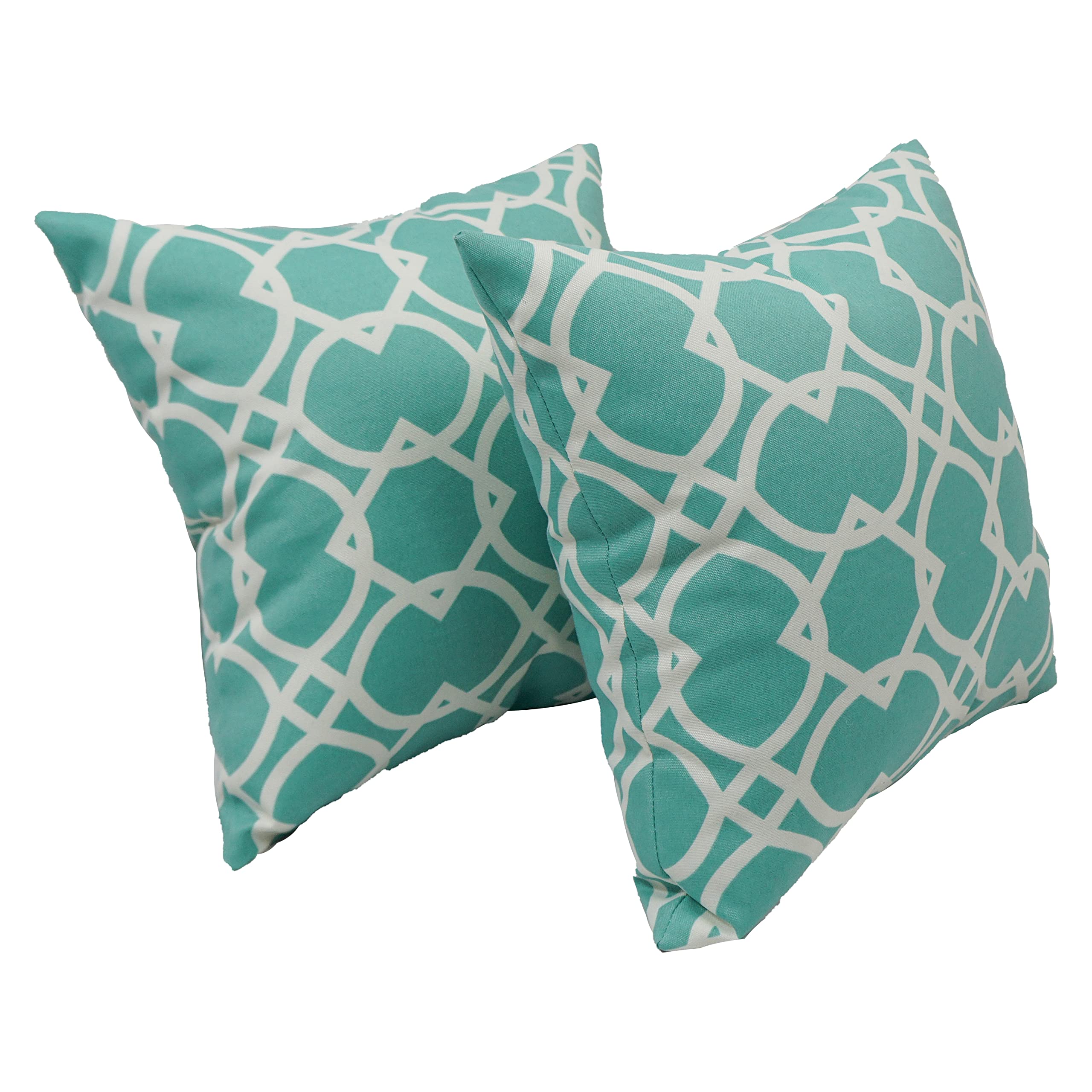 Blazing Needles Outdoor Geometric Throw Pillow, 17", Elipse Pool 2 Count