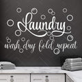 Zonon Laundry Room Decals Decor Laundry Stickers Signs Vinyl Wall Decal Wash Dry Fold Repeat Wall Bubble Quote Sticker for Room 