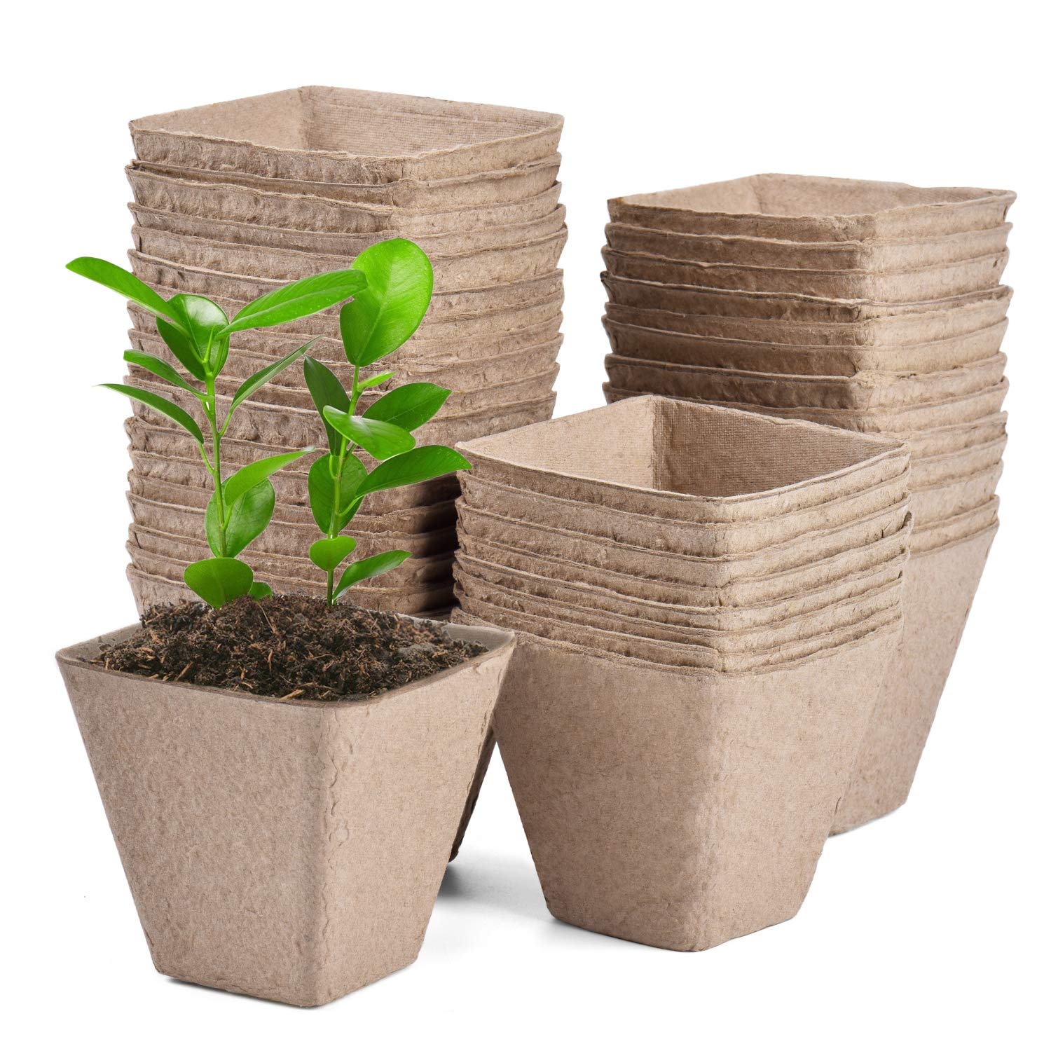 Joyseus 3.25' Seed Starter Pots, Organic Planting Peat Pots For Garden Seedling, 30 Pcs 100% Eco-Friendly And Biodegradable For