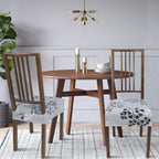 Searchi Stretch Dining Chair Seat Covers Set Of 4, Soft Removable Washable Seat Covers For Dining Chairs, Dining Room Seat Cover Protector (Rear-Covered, Grey Flowers)