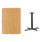 Flash Furniture 30'' x 42'' Rectangular Natural Laminate Table Top with 23.5'' x 29.5'' Table Height Base