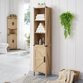 Minifeel Tall Farmhouse Corner Cabinet with 4 Doors and Adjustable Shelves, Farmhouse Storage Cabinet with Barn Door Design, Hom