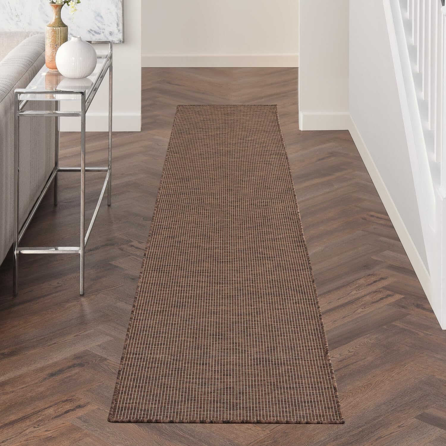 Nourison Positano Indoor/Outdoor Natural 2'2' X 12' Area Rug, Easy Cleaning, Non Shedding, Bed Room, Living Room, Dining Room, Backyard, Deck, Patio (2X12)