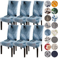 Hzdhclh Blue Chair Covers For Dining Room 6 Pack,Stretch Spandex Parsons Chair Slipcover Set Of 6,Washable Anti-Dust Chair Seat
