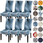 Hzdhclh Blue Chair Covers For Dining Room 6 Pack,Stretch Spandex Parsons Chair Slipcover Set Of 6,Washable Anti-Dust Chair Seat