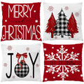 Ezving 20X20 Christmas Pillow Covers, Let It Snow Winter Merry Christmas Decorative Pillow Covers 20 Inch Square Double Sides Pr