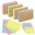 Yaguao Colored Index Cards 4X6 Inches Flash Cards With Ring Lined Flashcards Heavy Note Cards For Studying, 200 Count