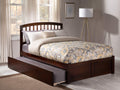 AFI, Richmond Full Platform Bed with Footboard & Full Trundle, Walnut