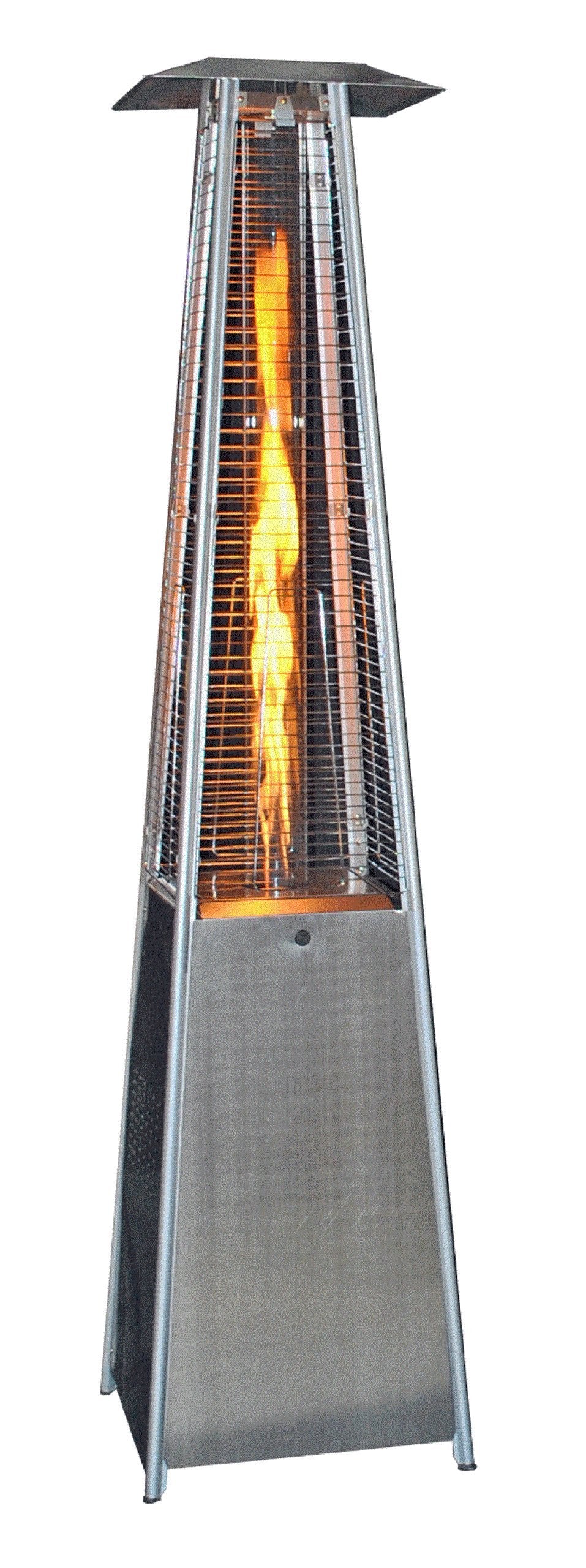 Sunheat International (Sunh0) Contemporary Square Design Portable Propane Patio Heater With Decorative Variable Flame, Stainless