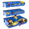 WALMANN Wall Mounted Storage Bins for Small Parts, 10 Bins with 3 Rails
