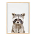 Kate and Laurel Sylvie Baby Raccoon Animal Print Portrait Framed Canvas Wall Art by Amy Peterson, 23x33 Natural