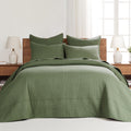 Levtex Home - Cross Stitch Forest Green Bedspread Set - King Quilted Bedspread And Two King Shams - Cross Stitch Pattern - Bedsp