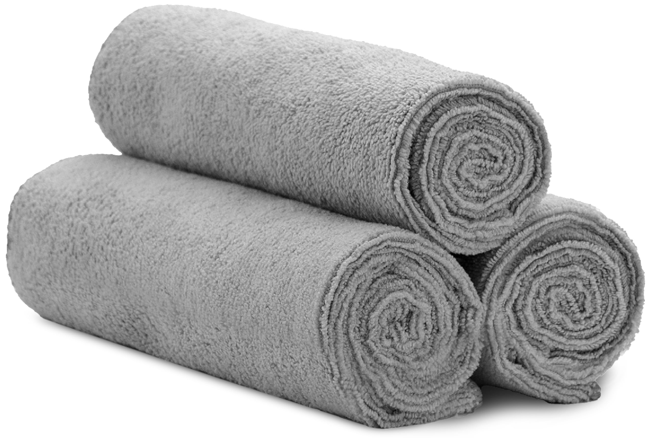 S&T INC. Microfiber Sweat Towel for Gym, Yoga Towel for Home Gym, Workout Towels for Gym Bag, 16 Inch x 27 Inch, Grey, 3 Pack