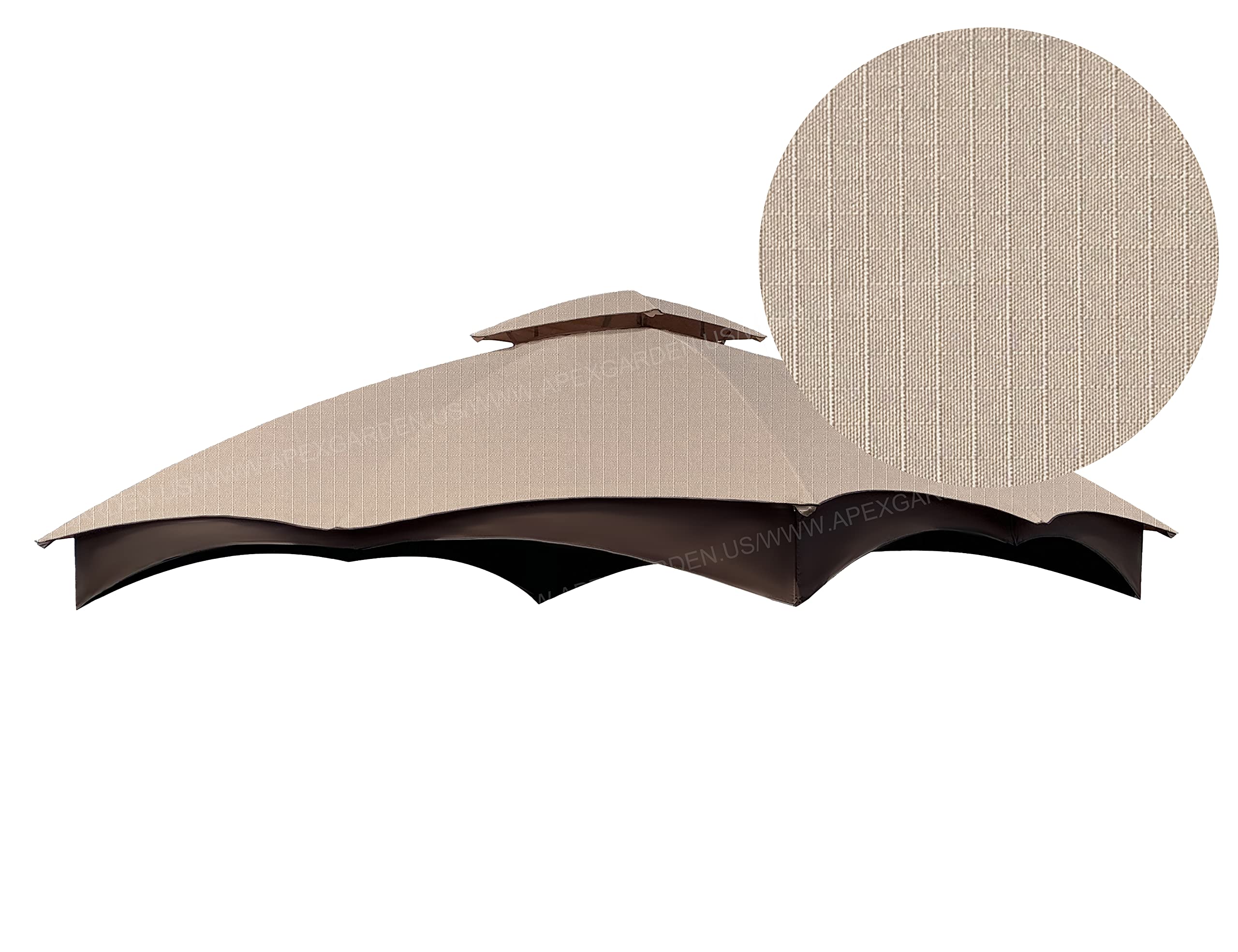 Apex Garden Replacement Canopy Top For The Lowe'S Gazebo Model #Gf-12S004B-1 / Gf-12S004Bto (Beige Ripstop Fabric)