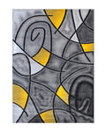 Flash Furniture Jubilee Collection Abstract Area Rug - Colorfast Yellow Olefin Rug - 8' X 10' Area Rug - Jute Backing - Living Room, Bedroom, & Family Room
