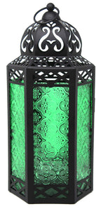Large Black Metal Decorative Moroccan Lantern Candle Holder Lamp - Indoor/Outdoor, Home Decor, Patio, Weddings, Halloween, Chris