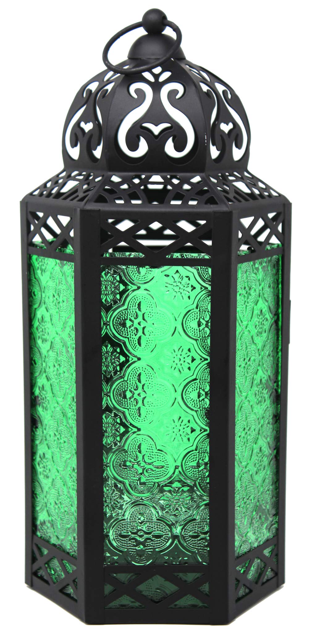 Large Black Metal Decorative Moroccan Lantern Candle Holder Lamp - Indoor/Outdoor, Home Decor, Patio, Weddings, Halloween, Chris