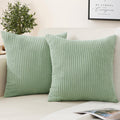 Mecatny Corduroy Throw Pillow Covers 20X20 Set Of 2 - Striped Decorative Pillow Covers For Living Room, Bed - Soft Square Couch