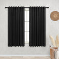 Koufall Black Back Tab Rod Pocket Linen Sheer Curtains For Living Room 52X45 Inch Length