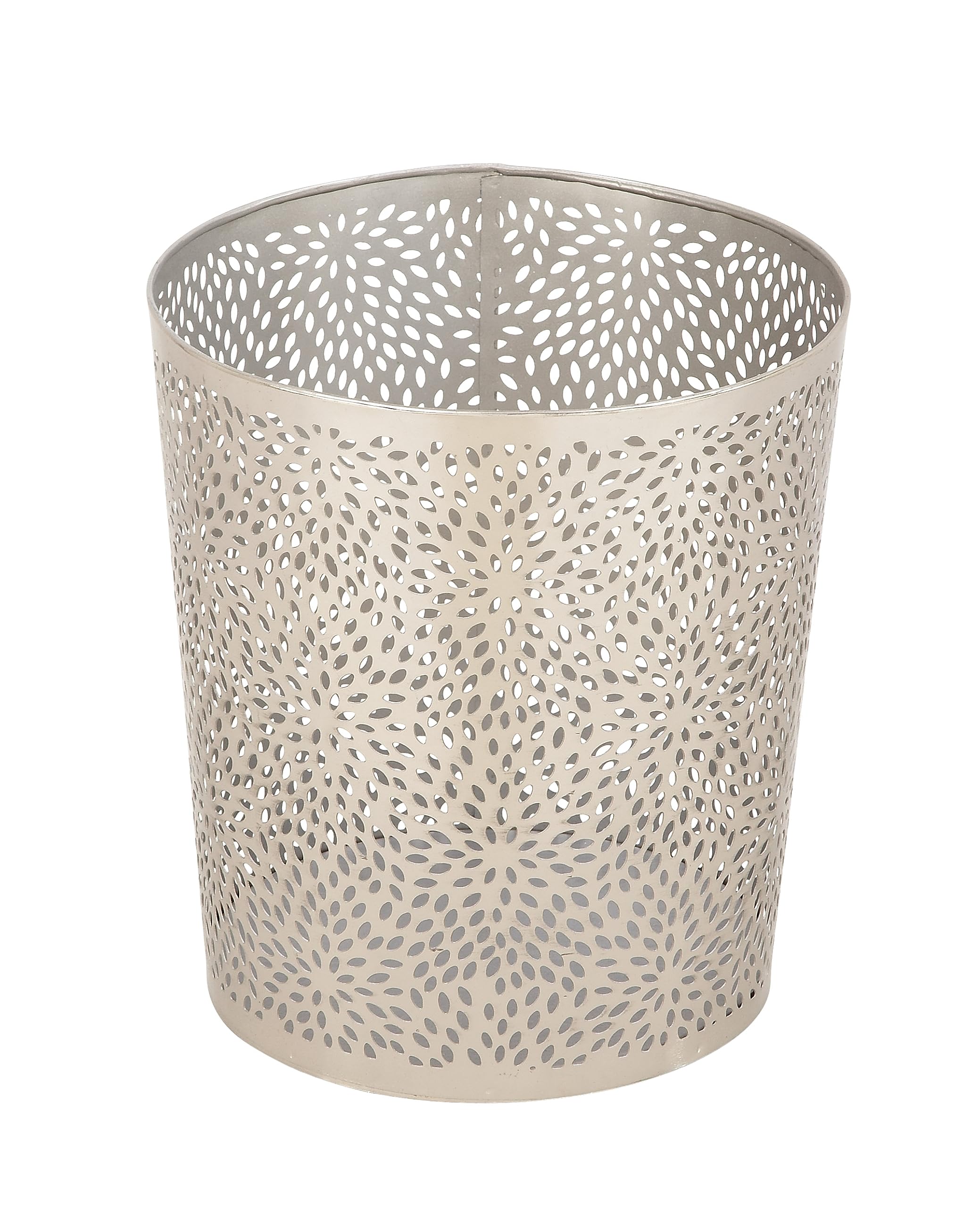 Deco 79 Contemporary Metal Small Waste Bin, 9 x 9 x 10, Silver
