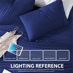 Cathay Home Essentials Ultra Soft Hypoallergenic Wrinkle Resistant Double Brushed Microfiber Bedding Sheet Set, Royal Blue, Full