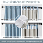 Dualife Blue Pinch Pleated Accordion Blackout Curtains 84 Inch Long 2 Panels Set Pinch Pleat Drapes For Living Room Bedroom Ther