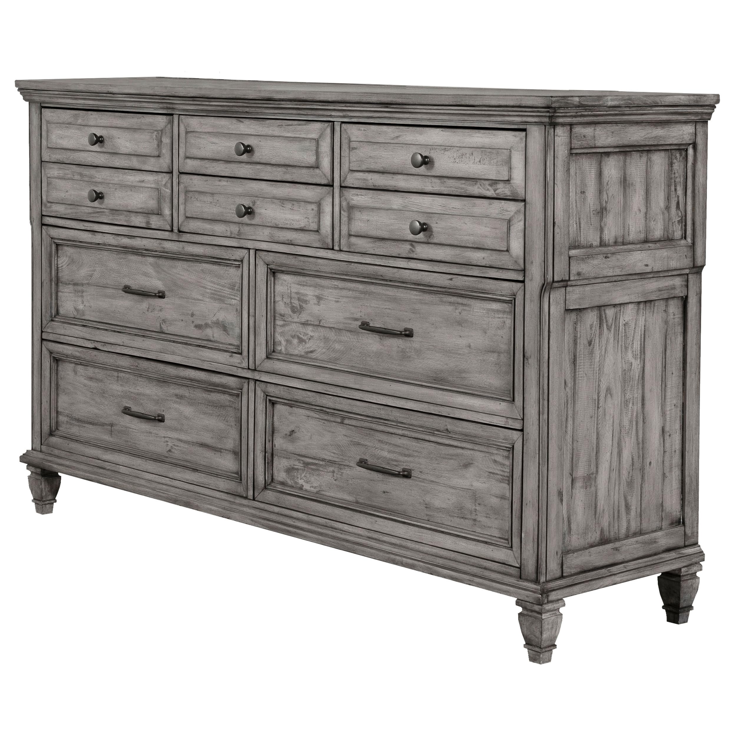 Coaster Home Furnishings Avenue Farmhouse 69-inch 8-Drawer Bedroom Dresser Clothing Storage Cabinet Wide Chest of Drawers Organizer Unit Weathered Grey 224033