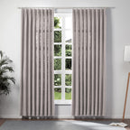 TWOPAGES Parchment Linen Pinch Pleat Drape for Dining Room, Room Darkening Light Filtering Double Layer Lined Curtain Window Tre