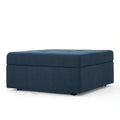 Christopher Knight Home Chatsworth Fabric Storage Ottoman, Navy Blue 30.5' L x 30.5' W x 15.25' H