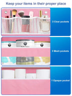 2 Pack Over Door Organizer, Behind Door Hanging Organizer With Clear Window 4 Large Capacity Pockets, Foldable Over The Door Sto