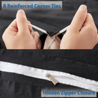 Nestl Black Duvet Cover Queen Size - Soft Prewashed Queen Duvet Cover Set, 3 Piece, With Zipper Closure, 1 Duvet Cover 90X90 Inches And 2 Pillow Shams