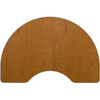 Flash Furniture 48''W x 96''L Kidney Oak Thermal Laminate Activity Table - Height Adjustable Short Legs