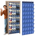 Windyun 40 Large Over The Door Hanging Shoe Organizer Navy Blue Mesh Pockets Shoe Rack For Closet Behind Door Hanger Storage Hol