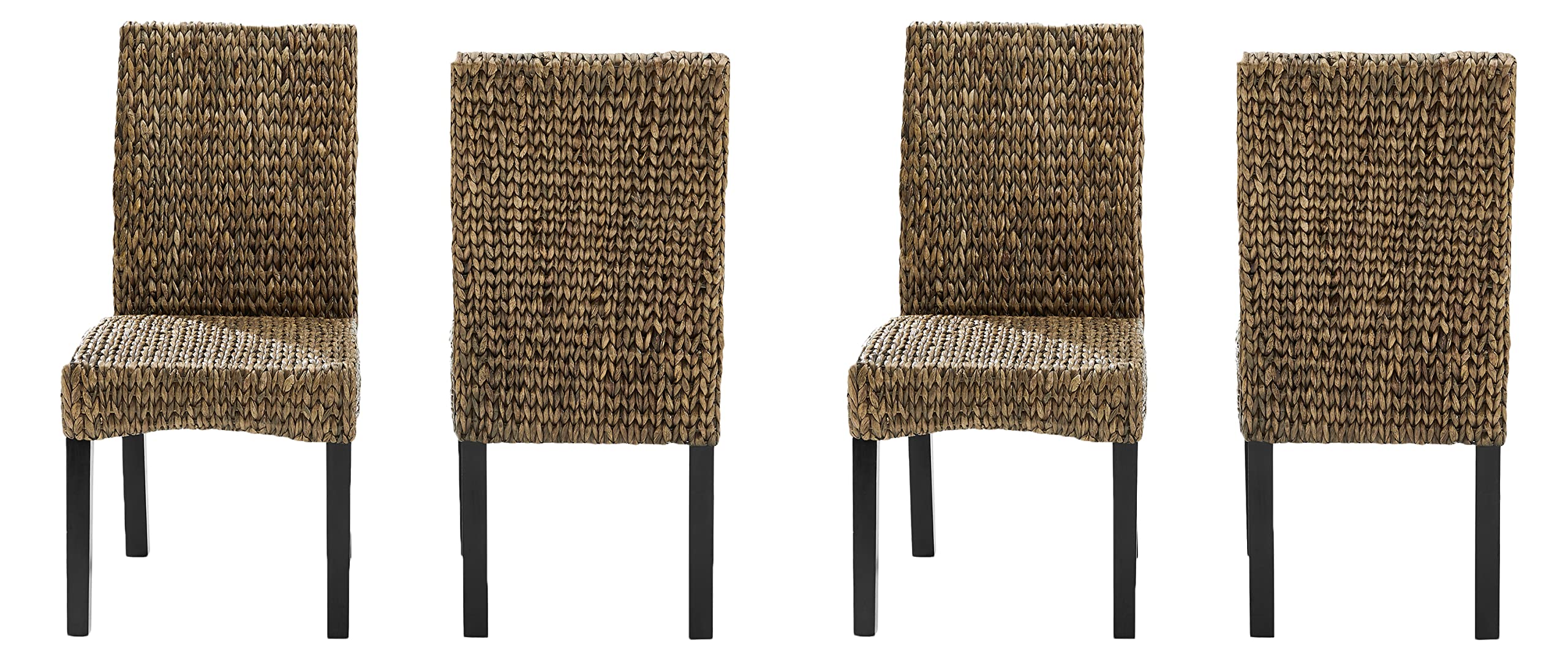 Crosley Furniture Edgewater Handwoven Natural Fiber Rattan Dining Chairs Set of 4, Seagrass