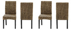 Crosley Furniture Edgewater Handwoven Natural Fiber Rattan Dining Chairs Set of 4, Seagrass