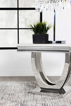 Coaster Home Furnishings Adabella U-Base Square End Table White and Chrome