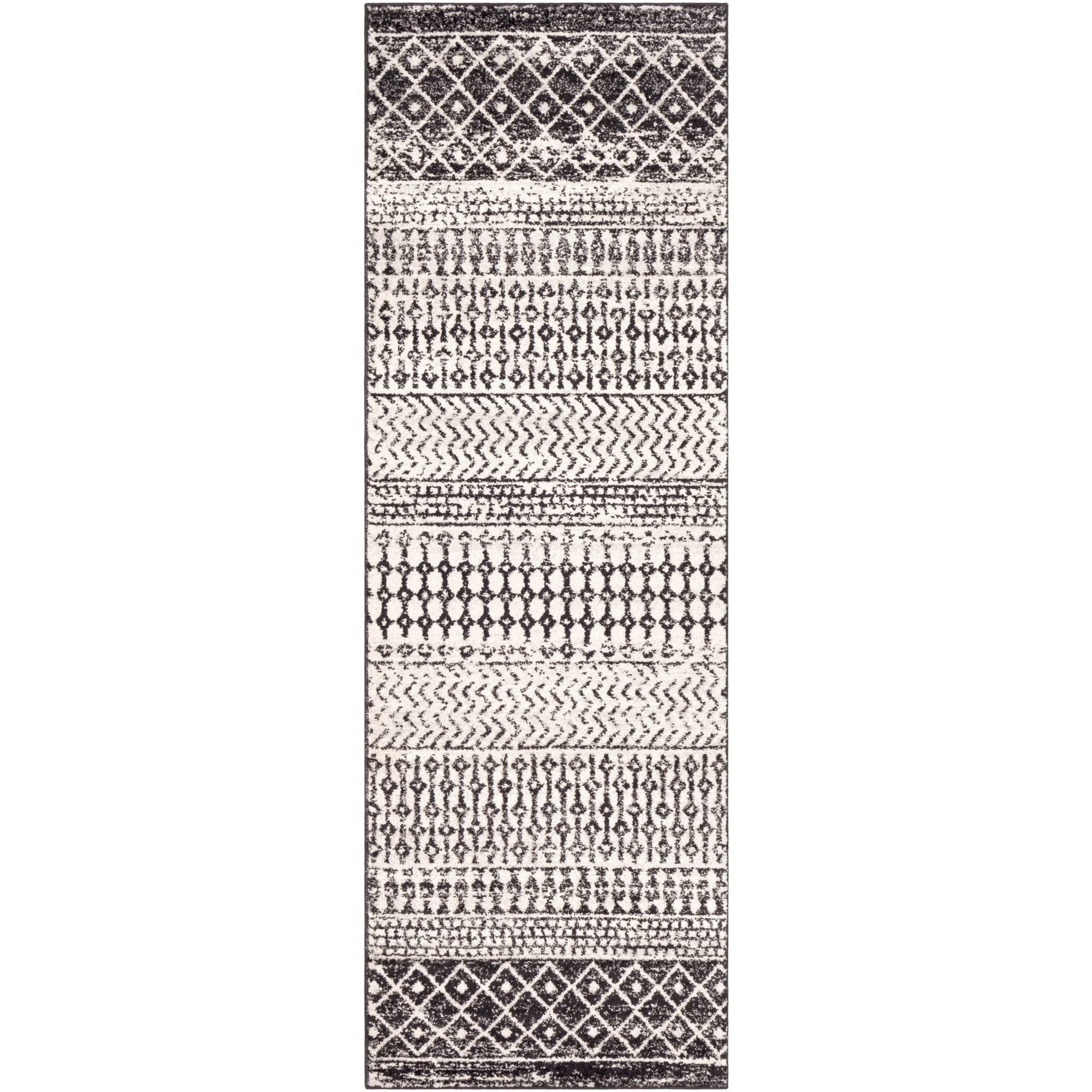 Livabliss Chester Boho Moroccan Runner Area Rug,2'7'' X 20',Black