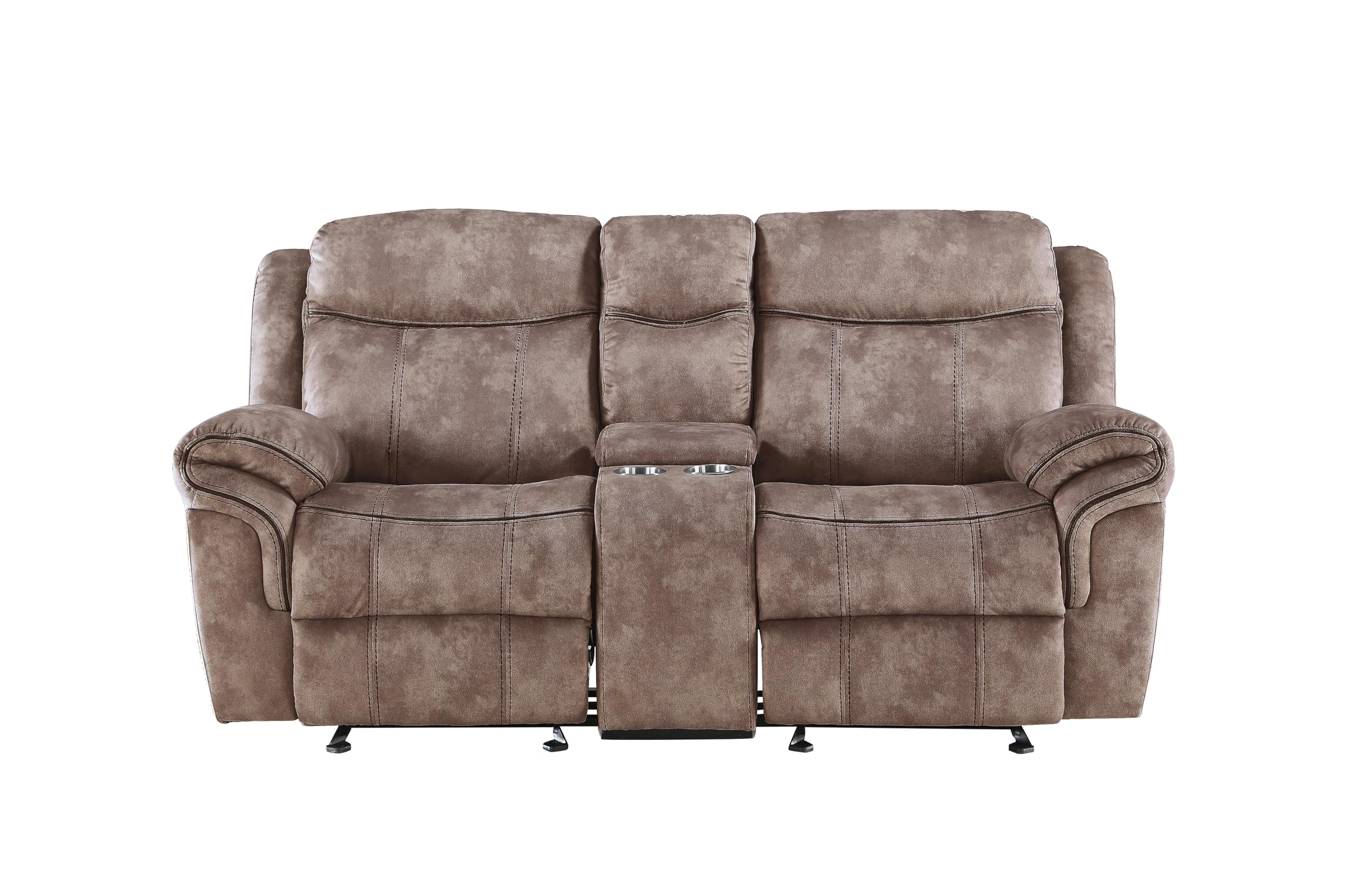 Acme Zubaida Reclining Loveseat With Usb Dock And Console In Chocolate Velvet