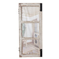 Sintosin Farmhouse Wood Frame Window Mirror 14 x 33, Vertical Hanging Distressed White Rustic Window Mirrors for Wall Decor, Vin