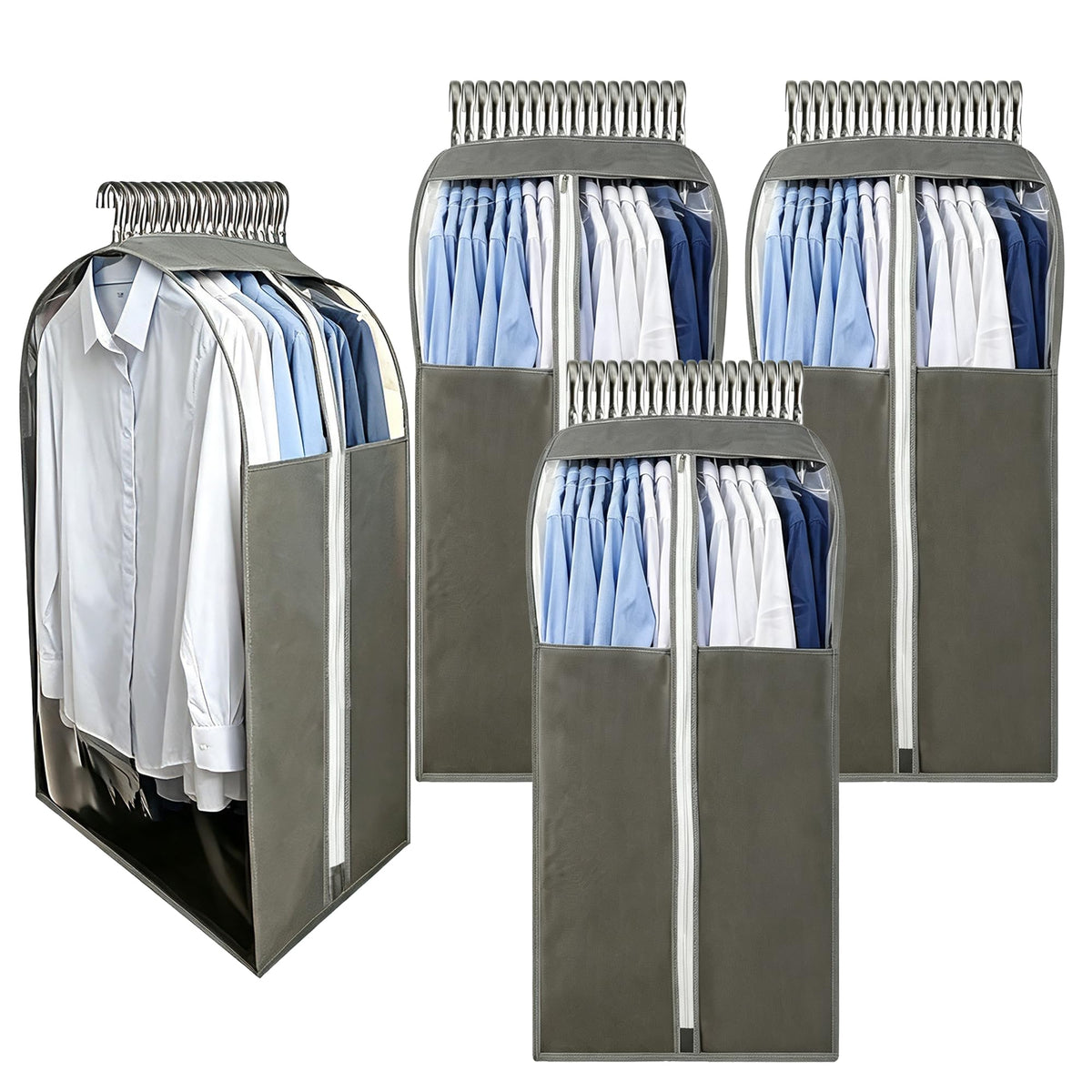 15 Gusseted Garment Bags for Hanging Clothes,Suit Bags for Closet Storage