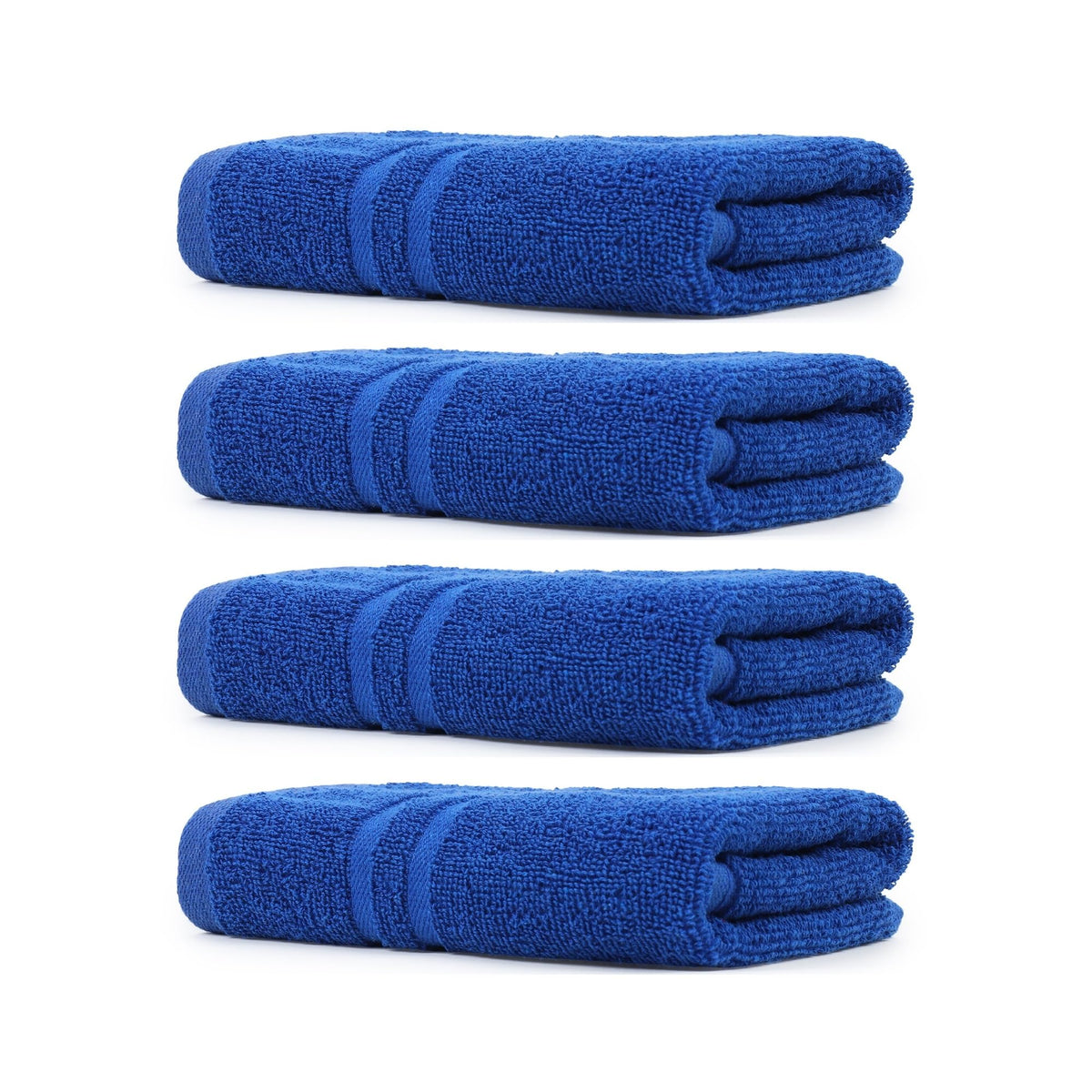 ZAHYA Pack of 4 Terry Cotton Hand Towels  16x24, 460 GSM, Soft, & Absorbent  Hand, Face, Gym & Travel Use  Blue