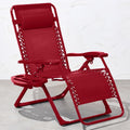 Best Choice Products Adjustable Zero Gravity Chair, Monochromatic Color Folding Patio Recliner W/Side Tray, Headrest - Ruby