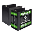 Samsill Durable 6 Inch Binder, Made In The Usa, Locking D Ring Customizable Clear View Binder, Black, 2 Pack, Each Holds 1225 Pa