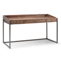 SIMPLIHOME Ralston Desk - 60-Inch Wide Solid Acacia Wood and Metal Writing Desk in Rustic Natural Aged Brown, Modern Industrial 